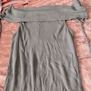 Army green off the shoulder top
